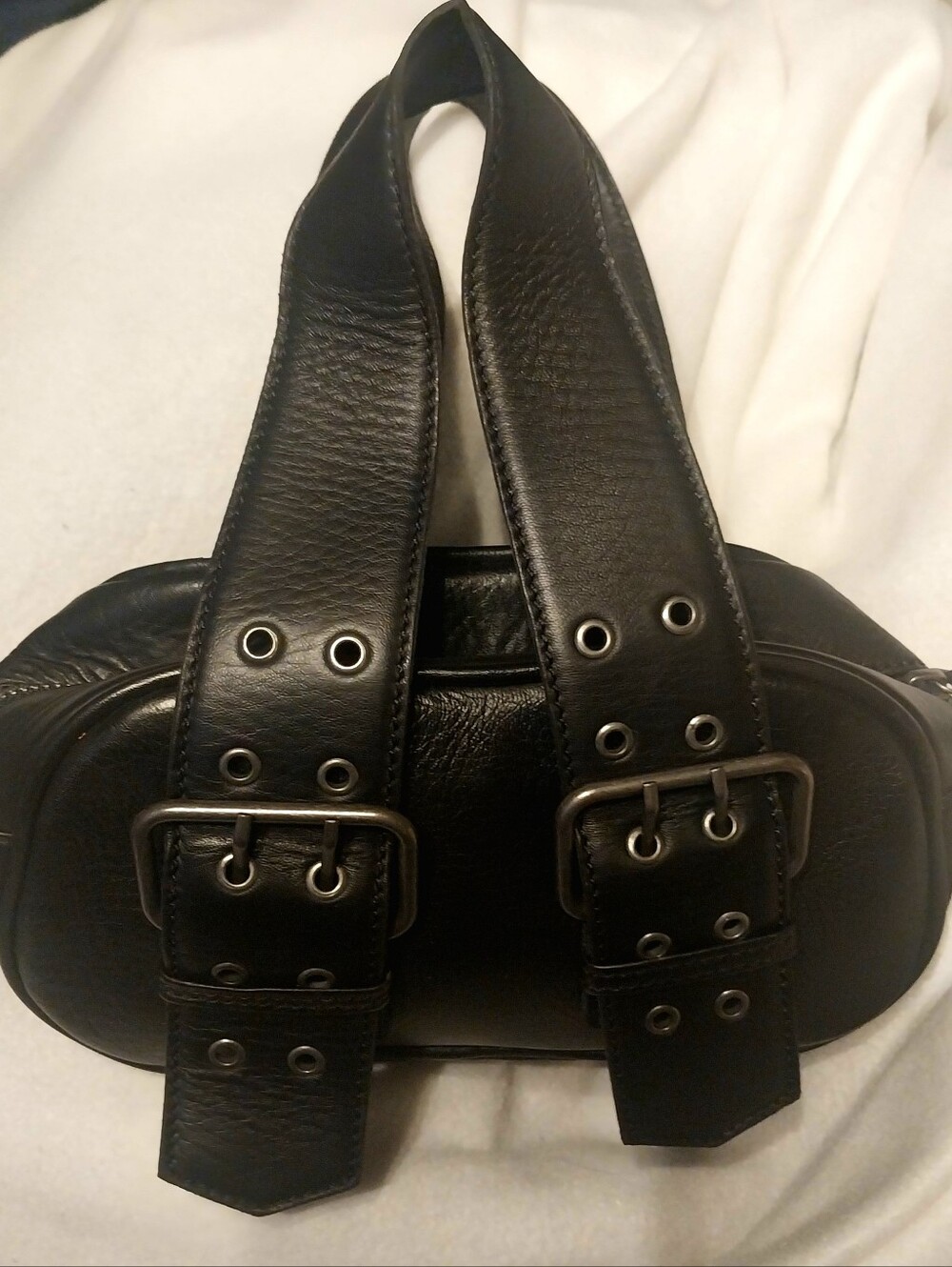 Free People NWOT "Say Yes" Leather Buckle Mini Bag – Black